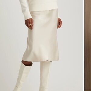 EUC Quince 100% Silk Washable Skirt Champagne